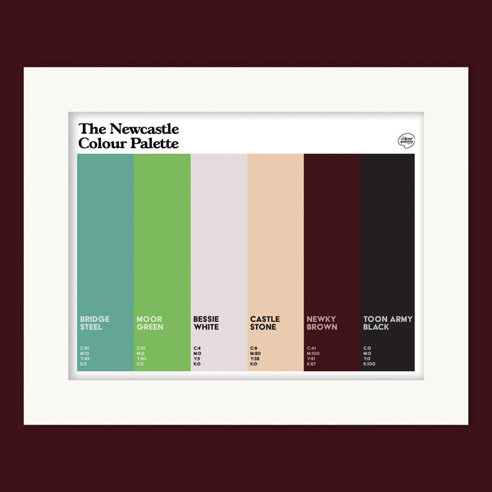 The Newcastle Colour Palette Mounted Art Print