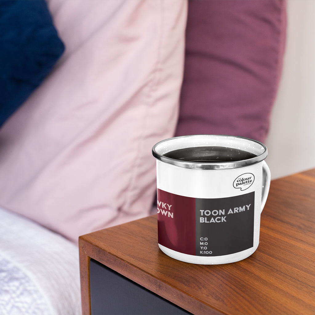Newcastle enamel mug featuring the colours of Newcastle