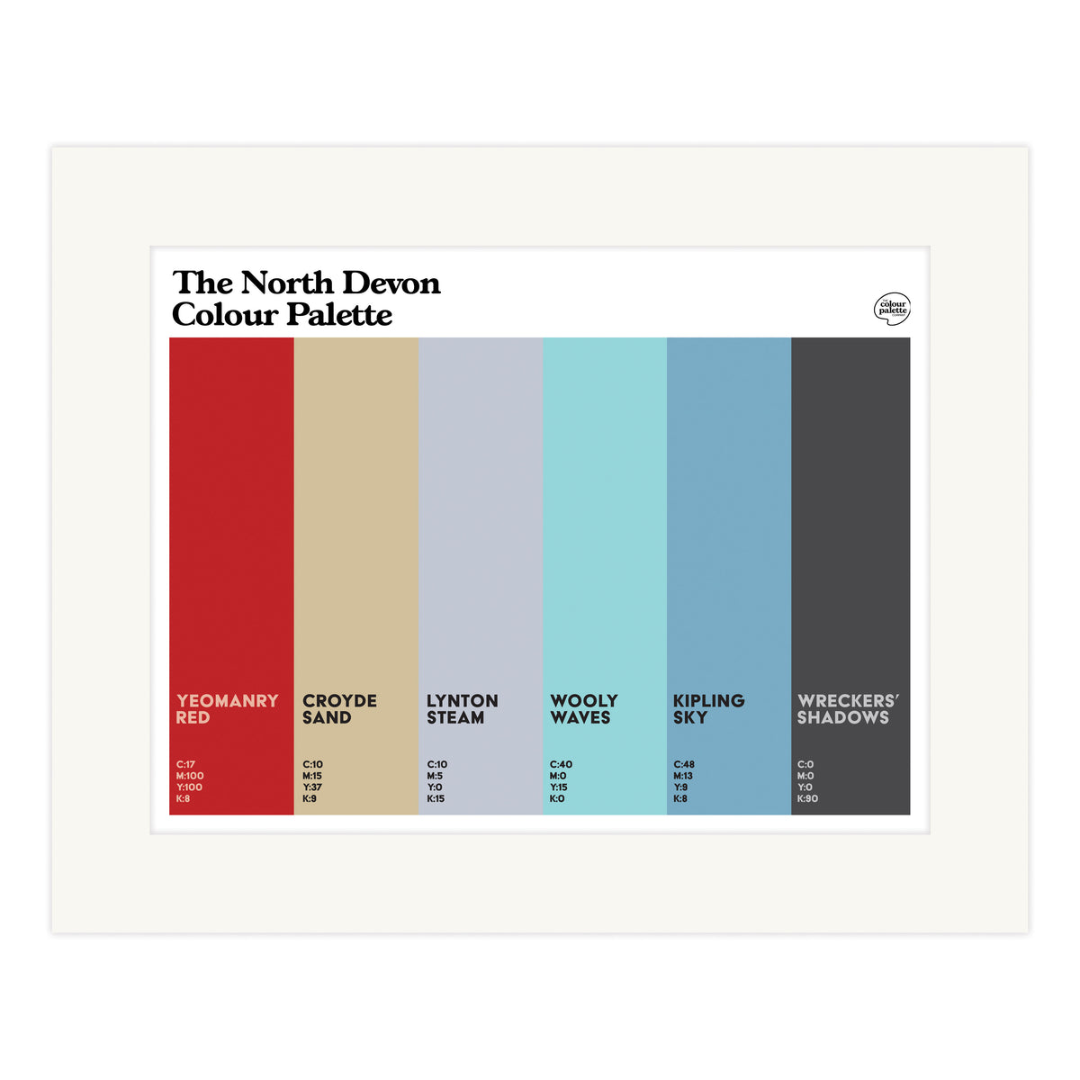 The North Devon Colour Palette Mounted Art Print