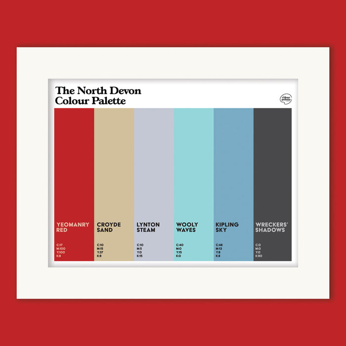 The North Devon Colour Palette Mounted Art Print