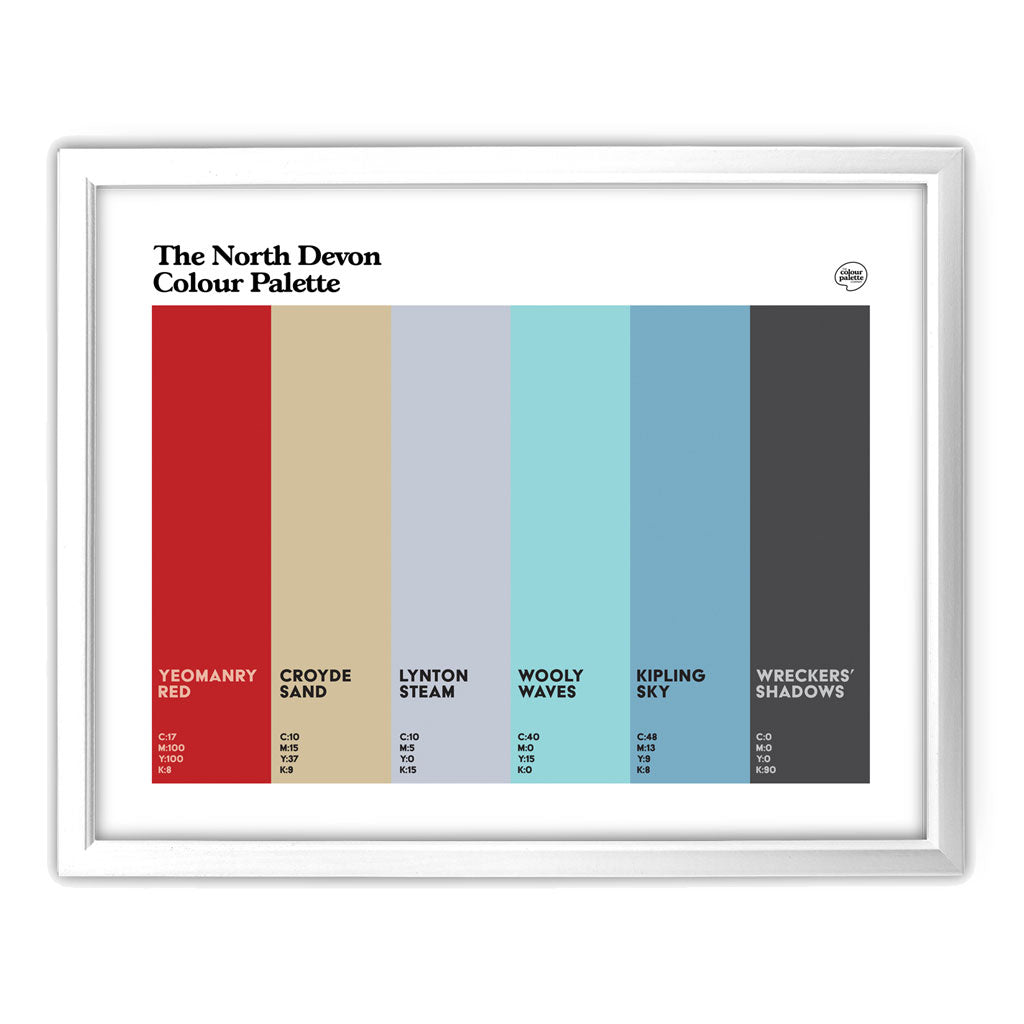North Devon Art Print - White Frame