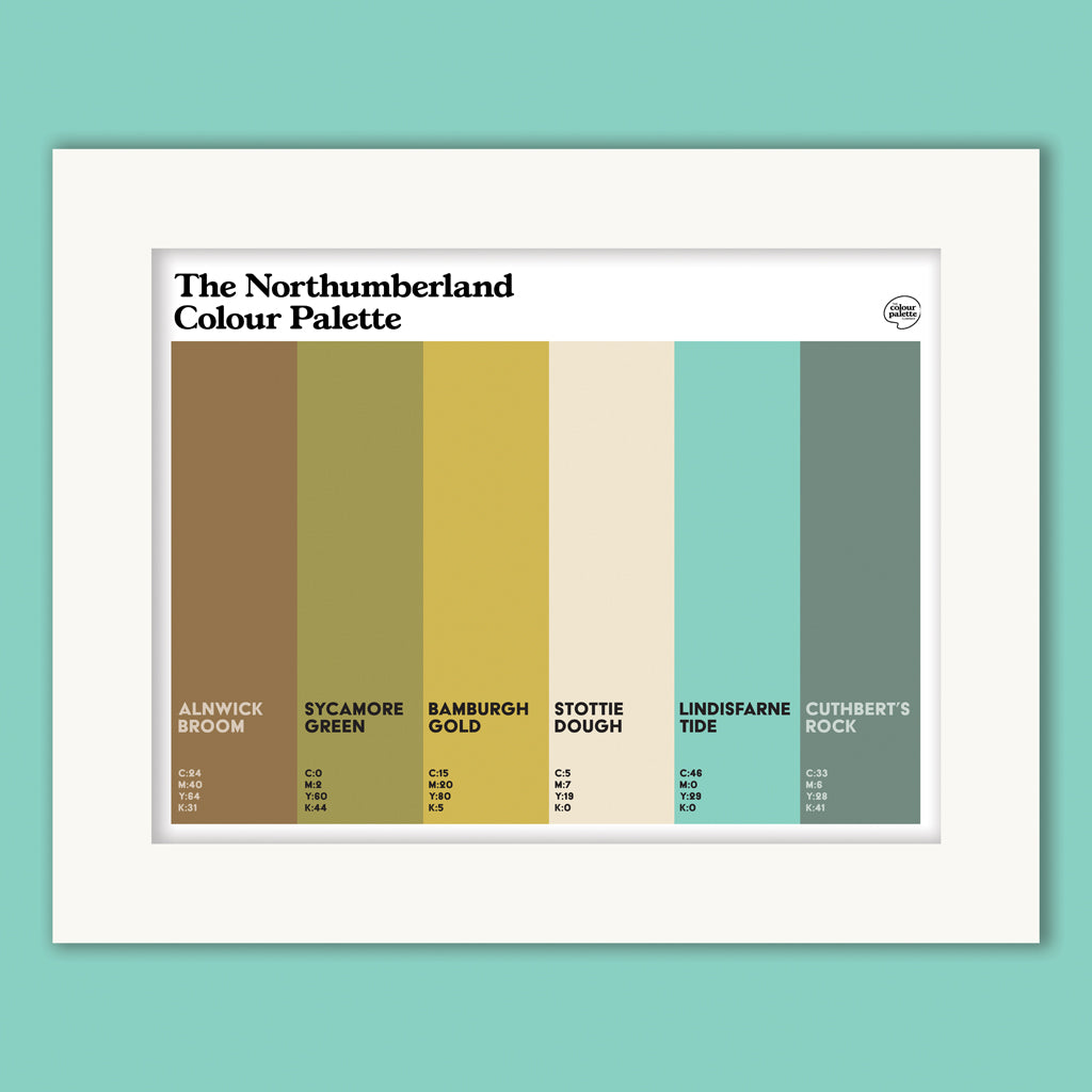 Northumberland mounted art print featuring the colours of Northumberland