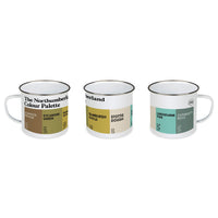 Northumberland enamel outdoors mug featuring the colours of Northumberland
