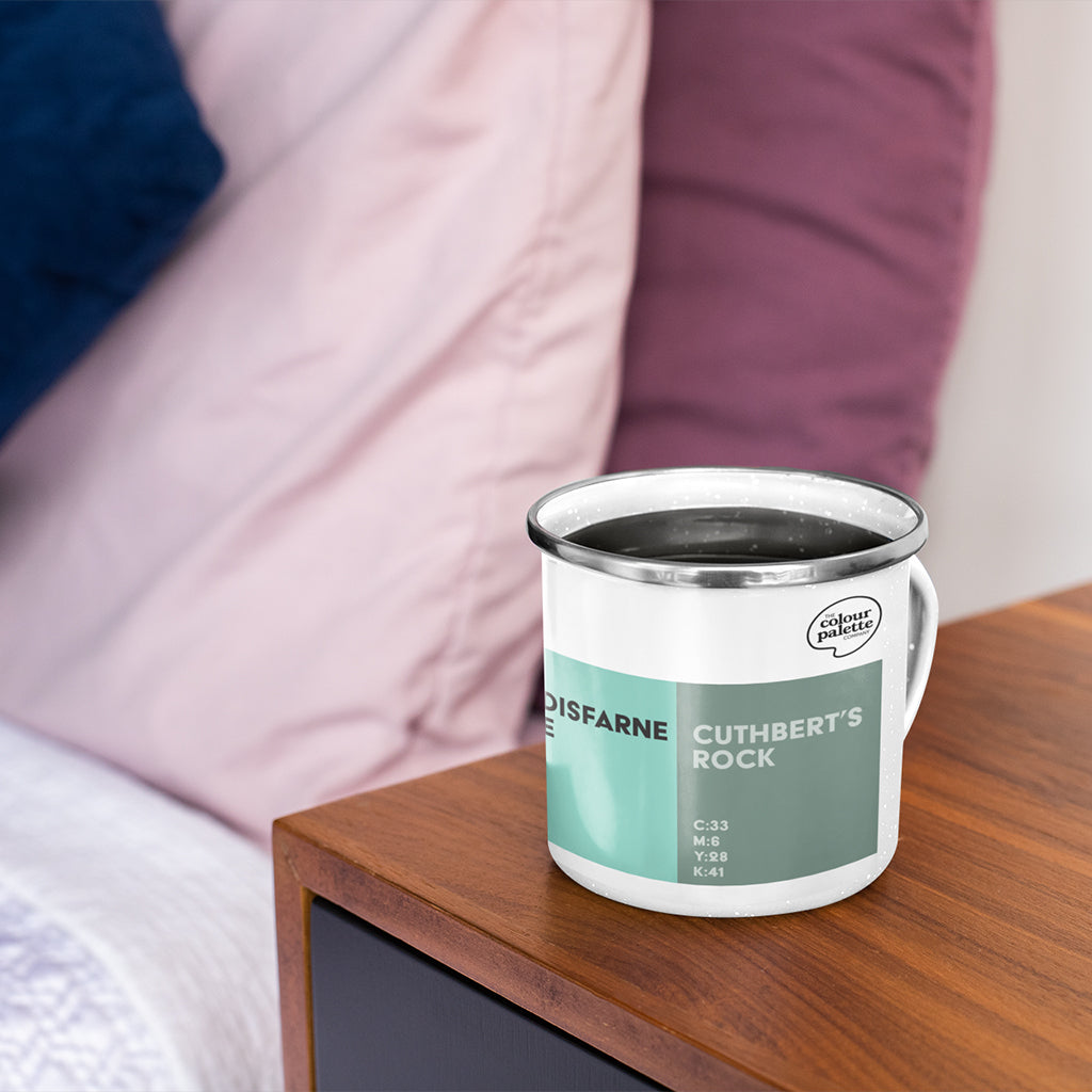 Northumberland enamel outdoors mug featuring the colours of Northumberland