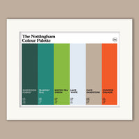 The Nottingham Colour Palette mounted art print