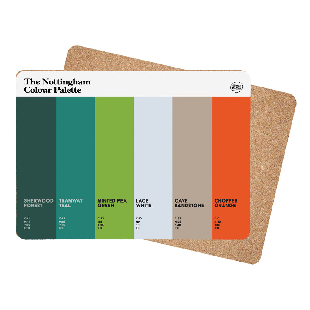 Dining placemat featuring Nottingham Colour Palette