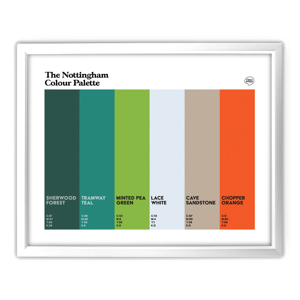 Nottingham Art Print - White Frame