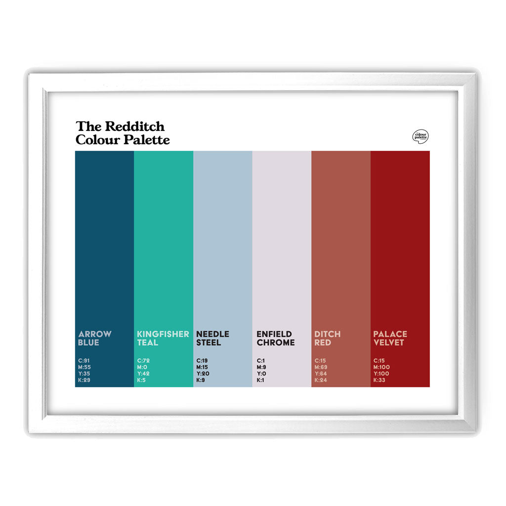 Redditch Art Print - White Frame