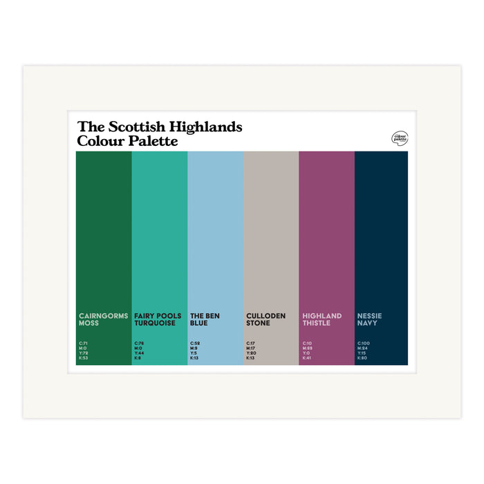 The Scottish Highlands Colour Palette Mounted Art Print