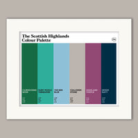 The Scottish Highlands Colour Palette Mounted Art Print