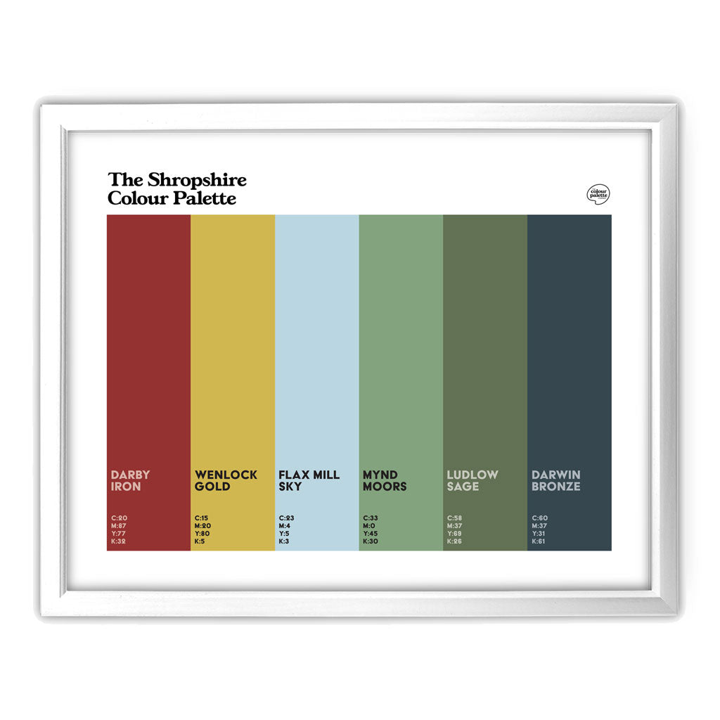 Shropshire Art Print - White Frame