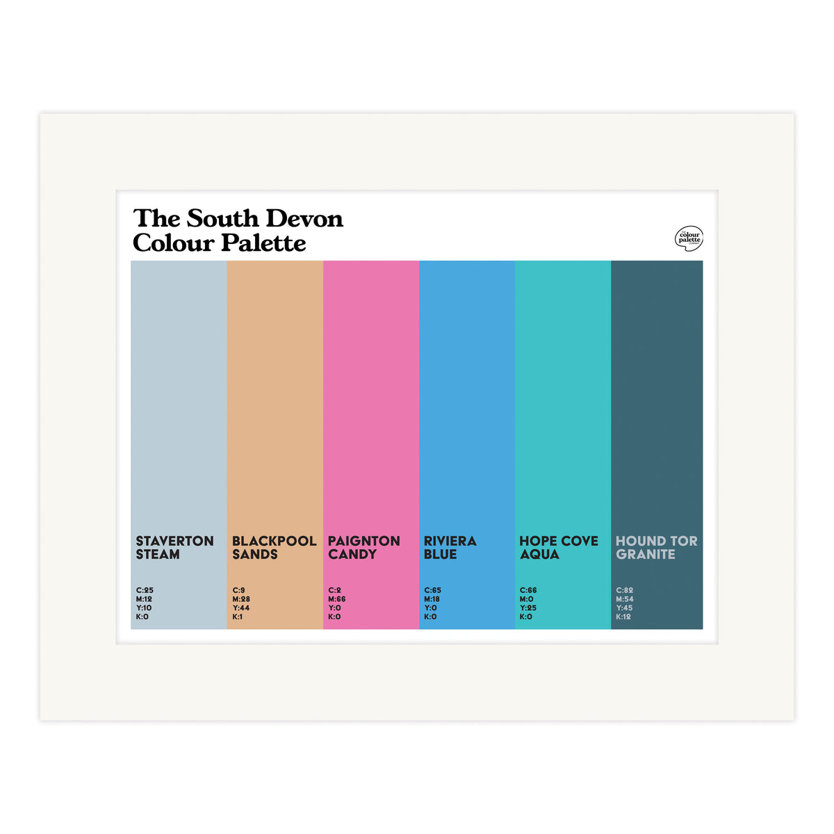 The South Devon Colour Palette Mounted Art Print