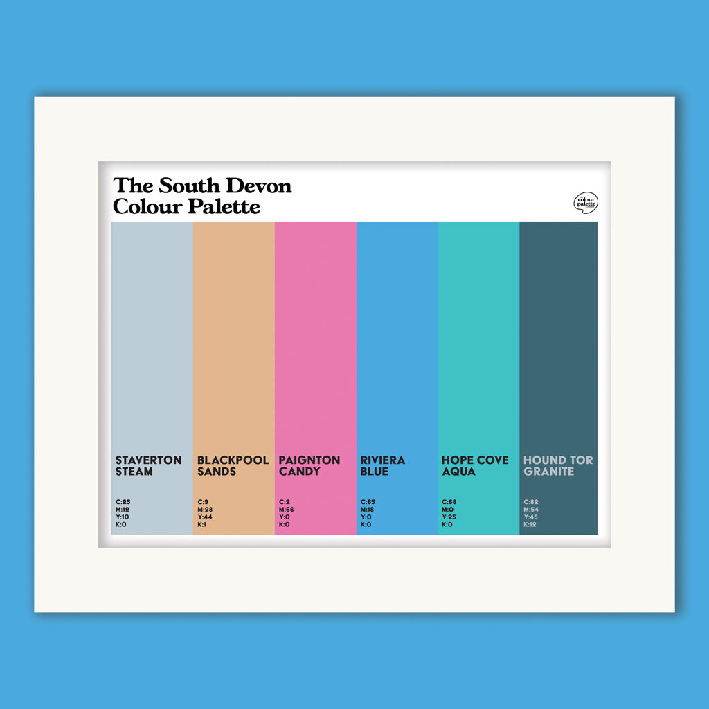 The South Devon Colour Palette Mounted Art Print