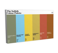 Suffolk Colour Palette canvas wall art featuring six colours inspired by Constable Country, Suffolk’s coastal scenery and Sutton Hoo.