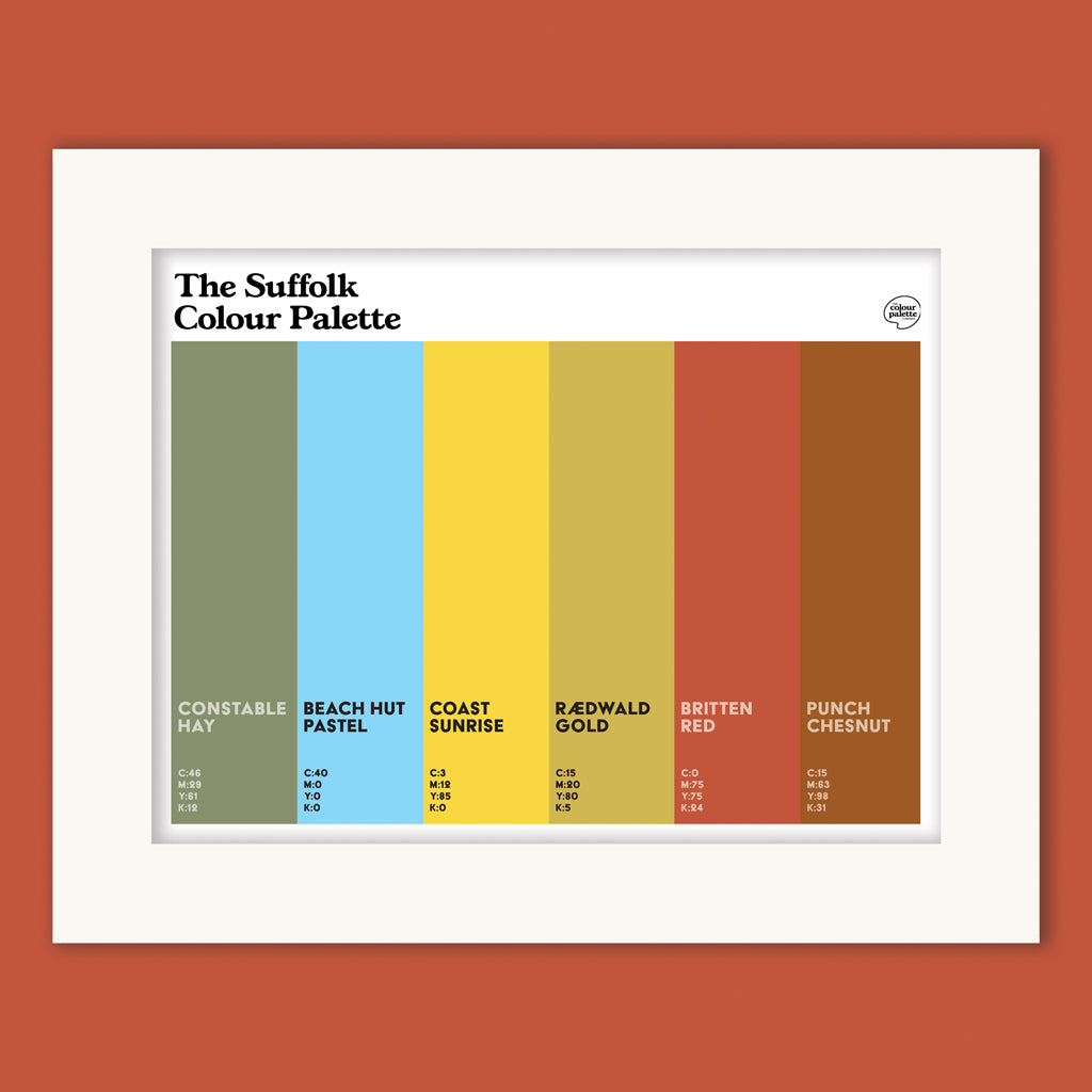 The Suffolk Colour Palette Mounted Art Print