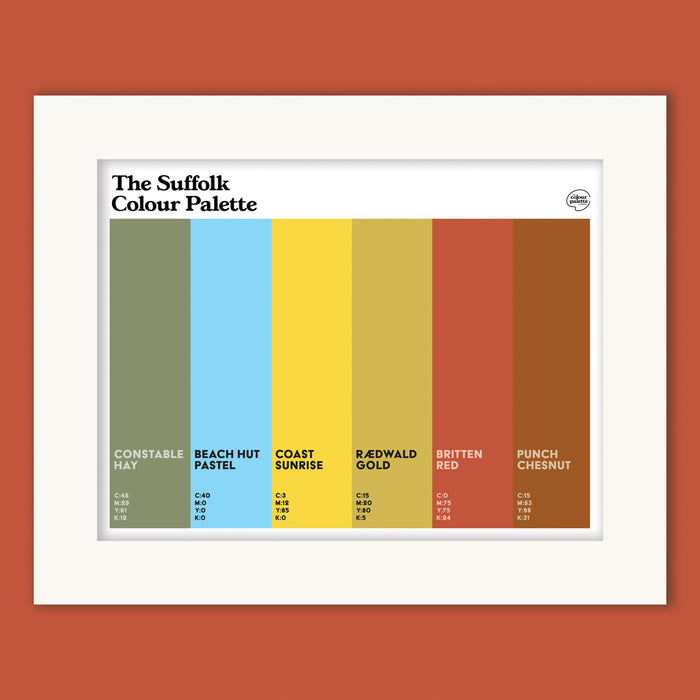 The Suffolk Colour Palette Mounted Art Print