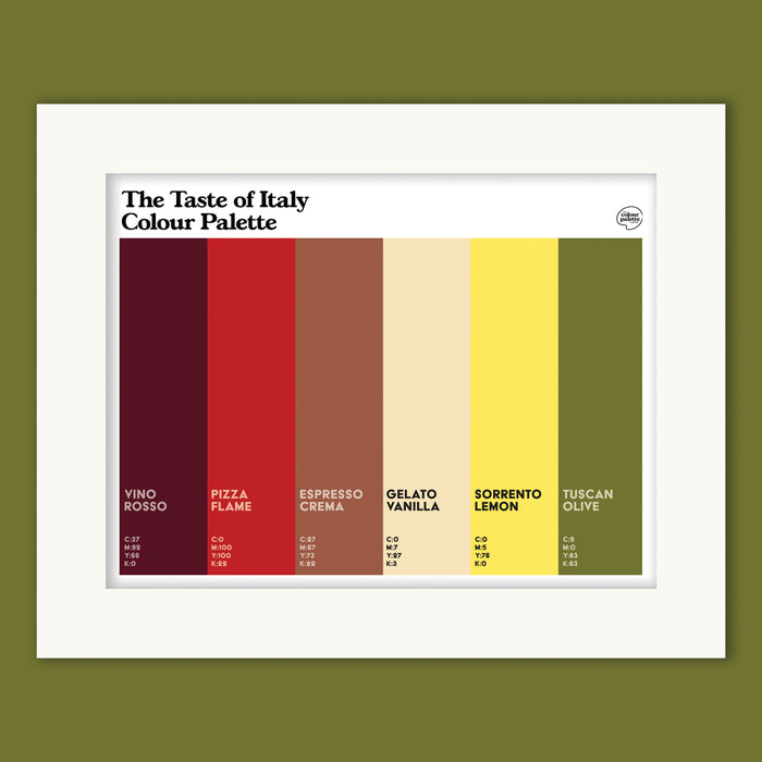 The Taste of Italy Colour Palette Mounted Art Print