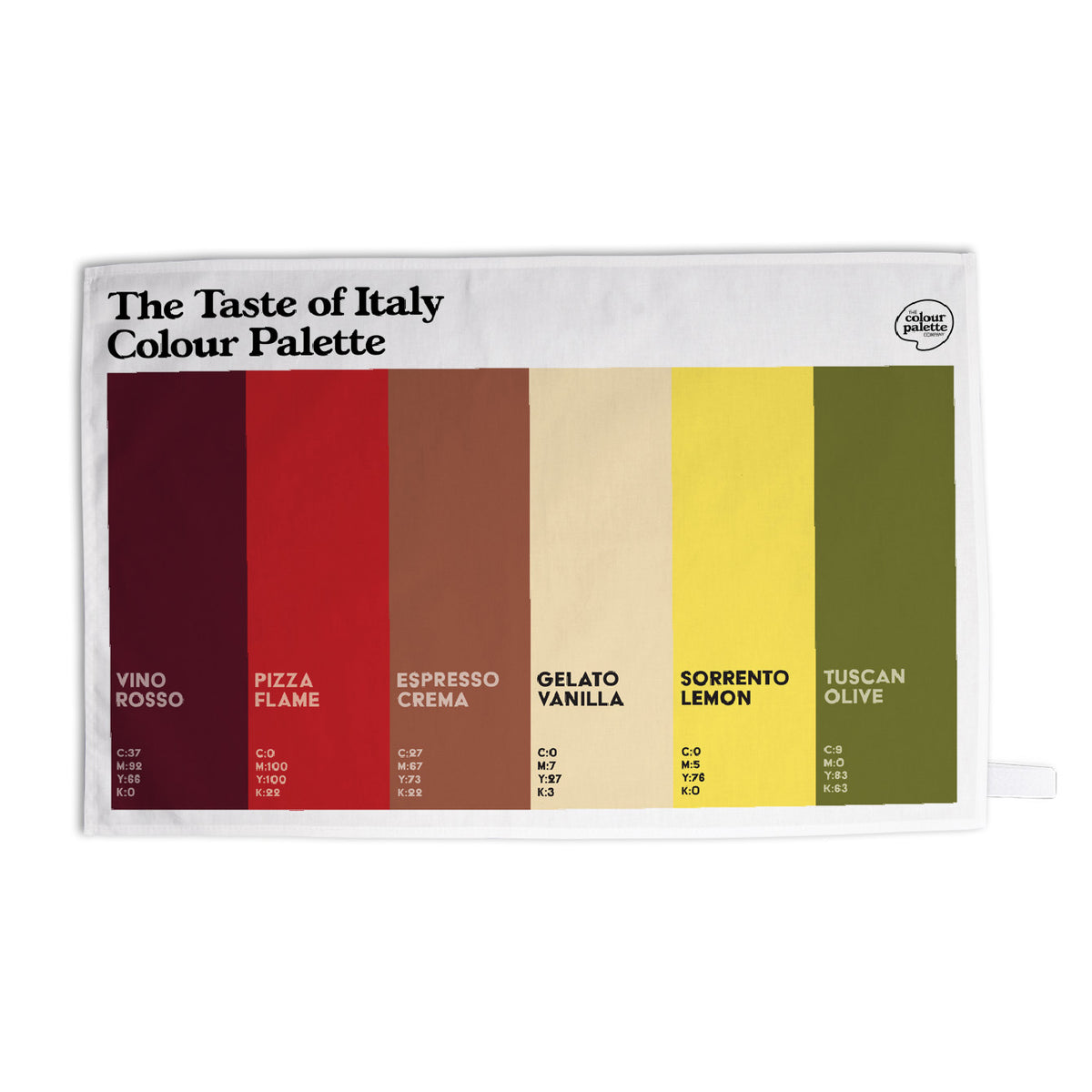 The Taste of Italy Colour Palette Tea Towel