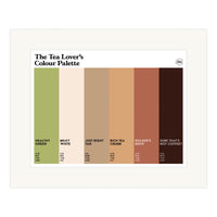 The Tea Lovers Colour Palette Mounted Art Print Gift for Tea Drinkers
