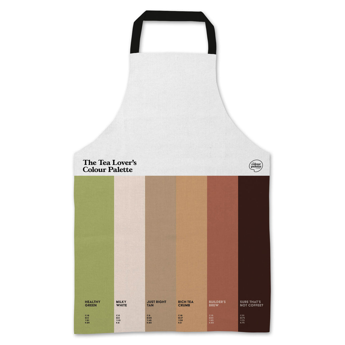 The Tea Lovers Colour Palette Kitchen or studio Apron Gift for Tea Drinkers