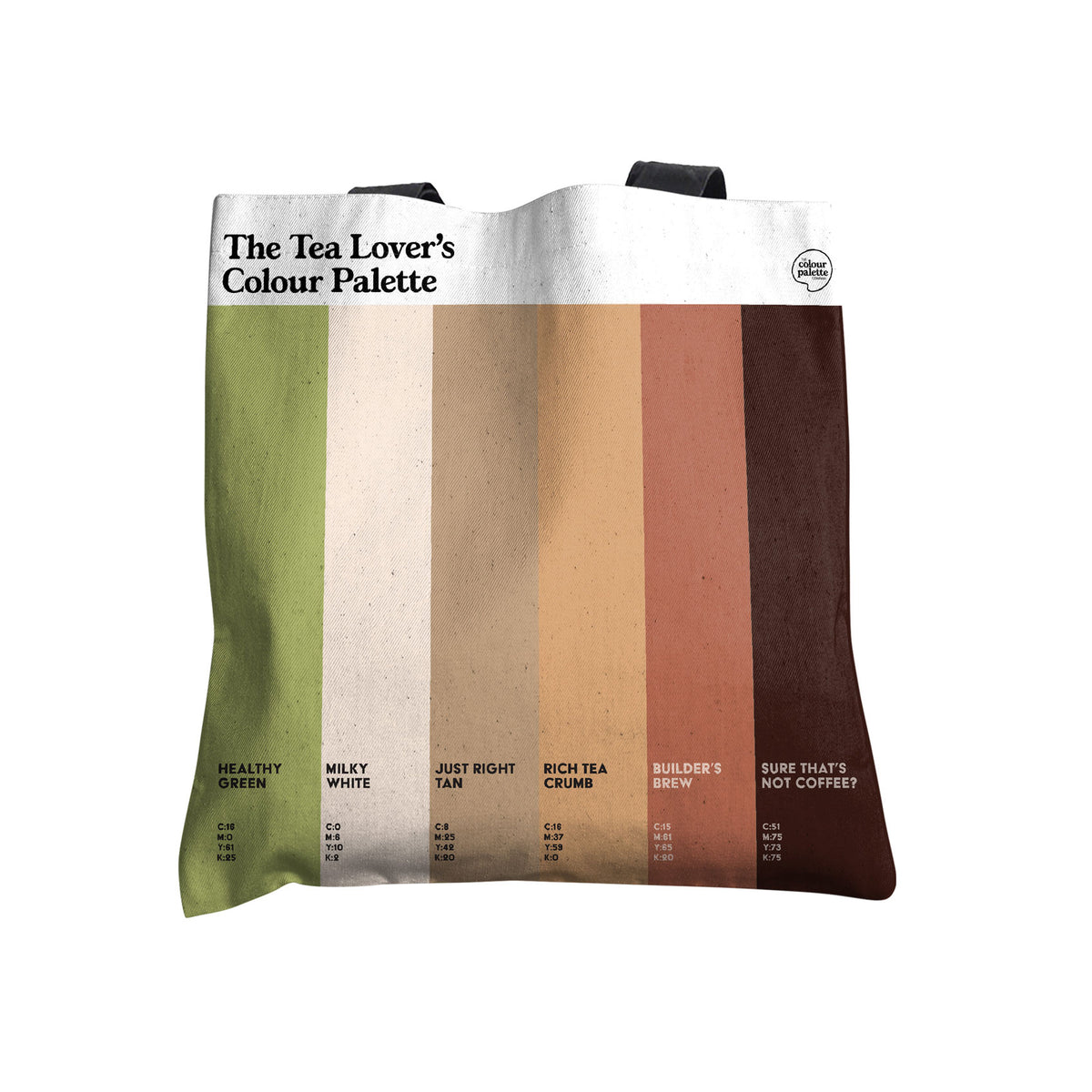 The Tea Lovers Colour Palette Tote and Shopper Bag Gift for Tea Drinkers