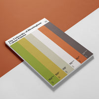 University of Birmingham notepad featuring the colours of the university