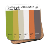 University of Birmingham Coaster featuring the colours of the university