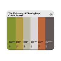 University of Birmingham mouse mat featuring the colours of the university