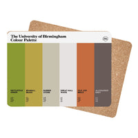 University of Birmingham placemat featuring the colours of the university