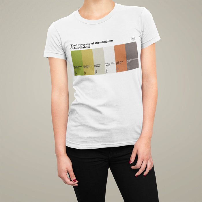 University of Birmingham T-shirt featuring the colours of the university