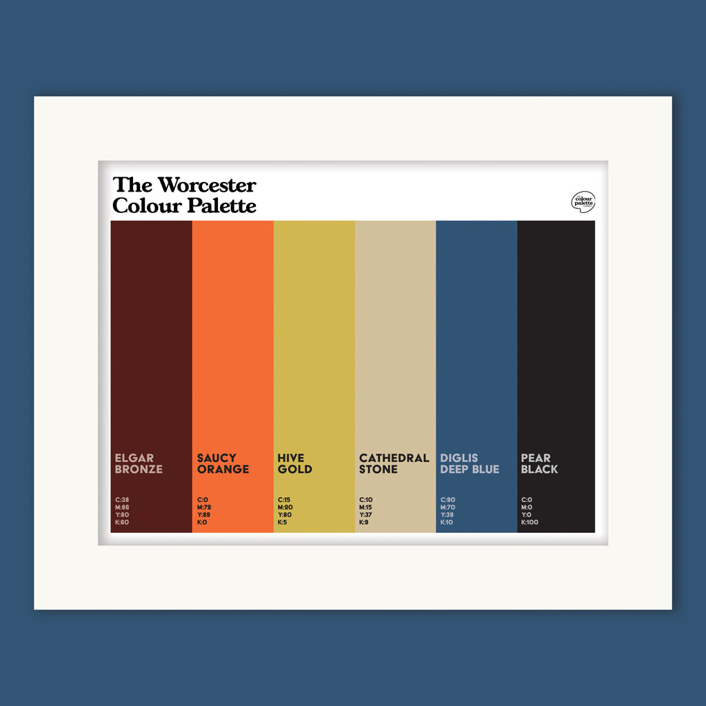 The Worcester Colour Palette Mounted Art Print