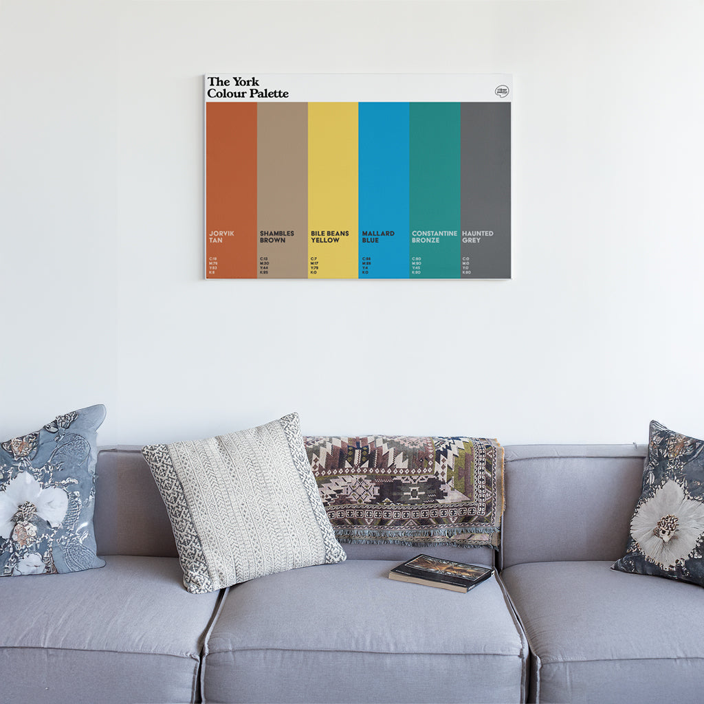 York Colour Palette Canvas Wall Art Gift