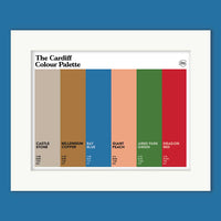 The Cardiff Colour Palette Mounted Wall Art Poster Print