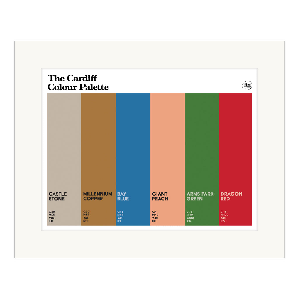 The Cardiff Colour Palette Mounted Wall Art Poster Print