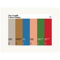 The Cardiff Colour Palette Mounted Wall Art Poster Print