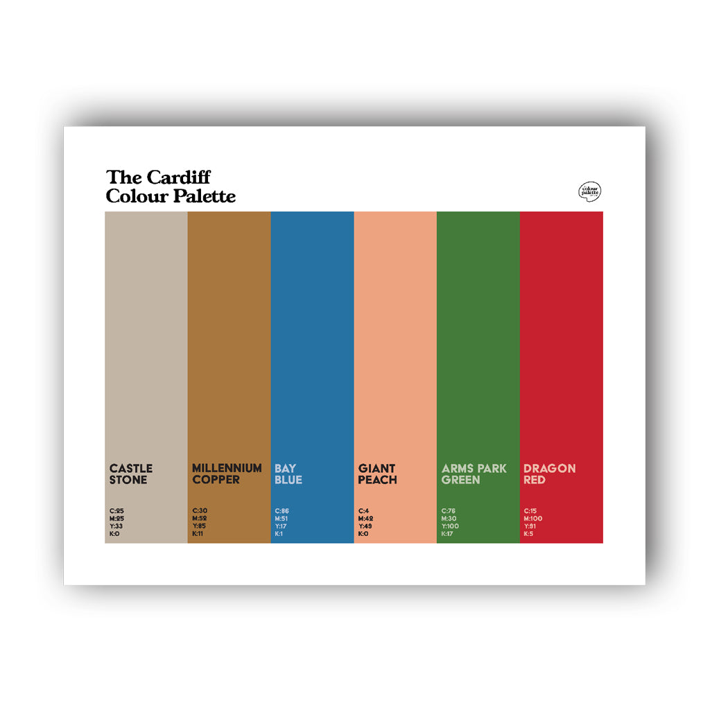 Cardiff colours and colour palette print