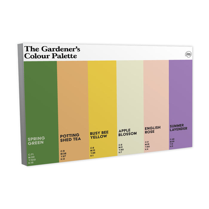gardeners art canvas wall art featuring the colours of gardening