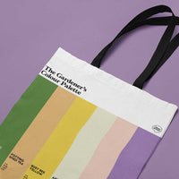 gardeners tote shopping bag gift featuring the colours of gardening