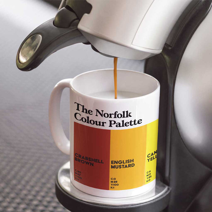 Norfolk mug featuring the colours of Norfolk
