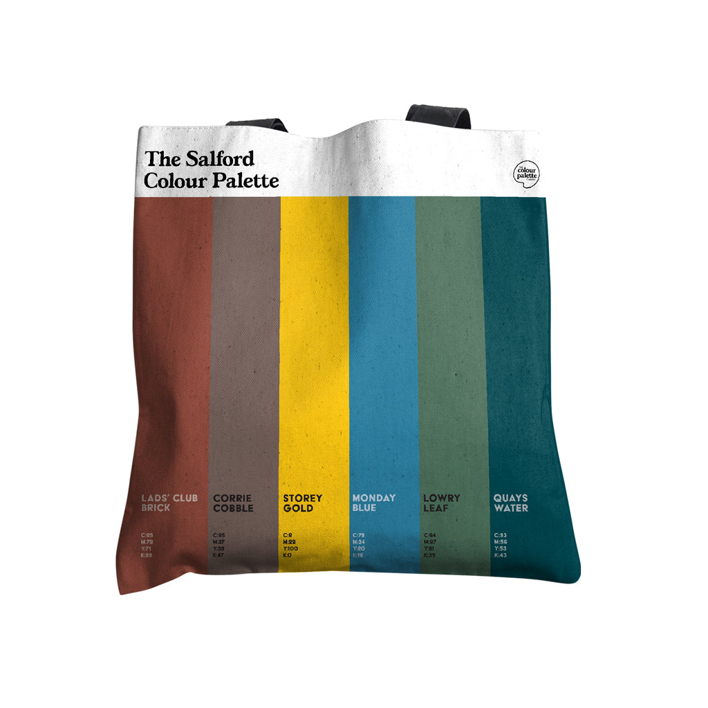 Salford tote and shopping bag featuring the colours of Salford