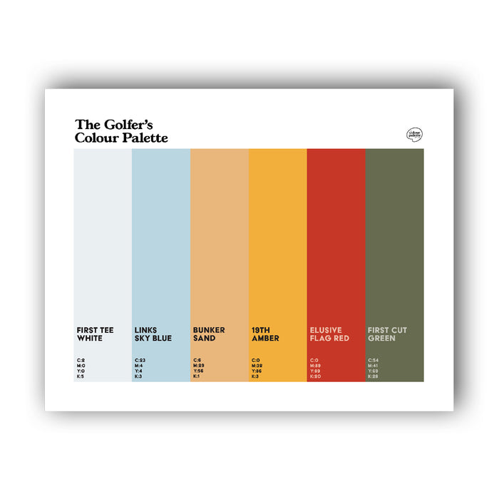 The Golfer’s Colour Palette 11x14 Inch Wall Art