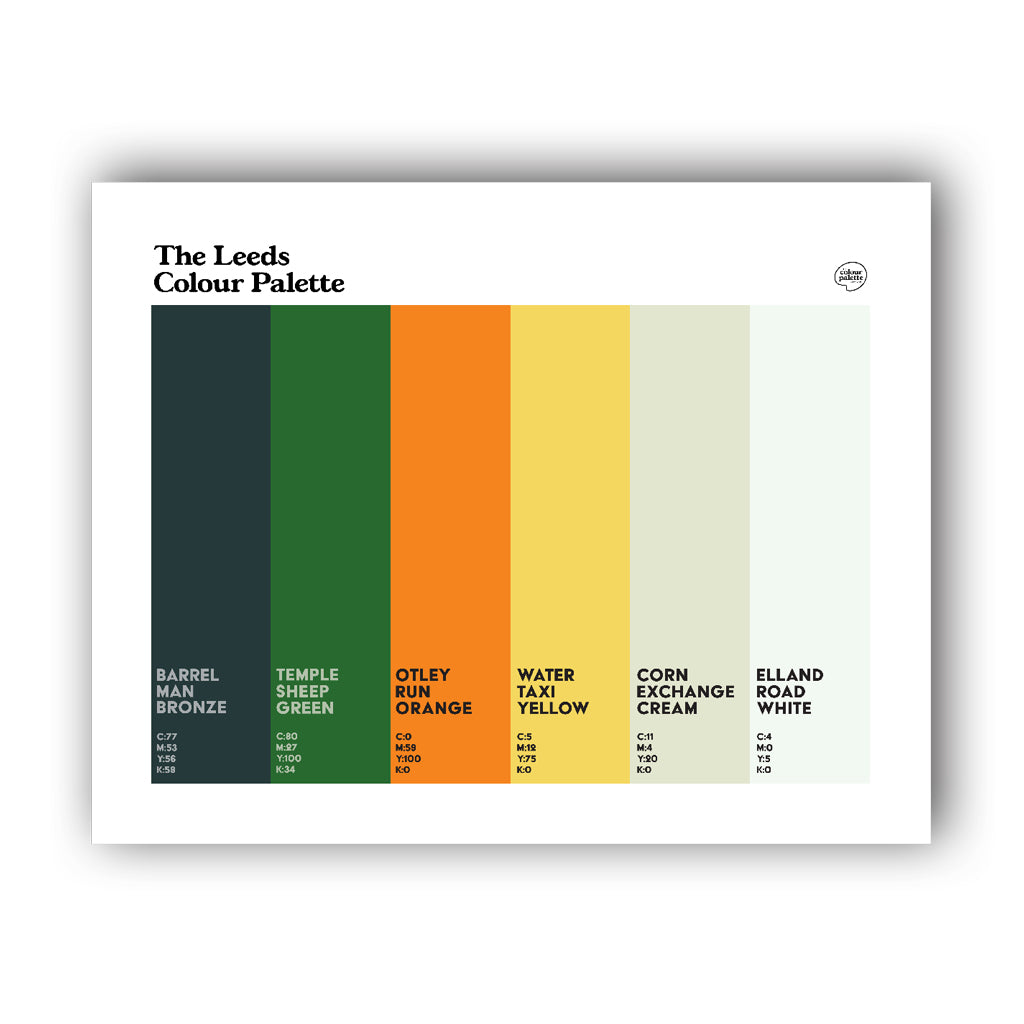 The Leeds Colour Palette Framed or Unframed Art Print - 11x14in