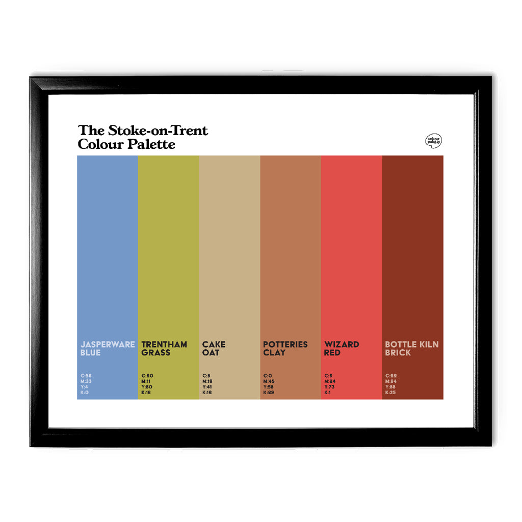 Stoke on Trent Staffordshire wall art framed | The Stoke on Trent Colour Palette