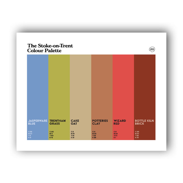 Stoke on Trent Staffordshire wall art unframed | The Stoke on Trent Colour Palette