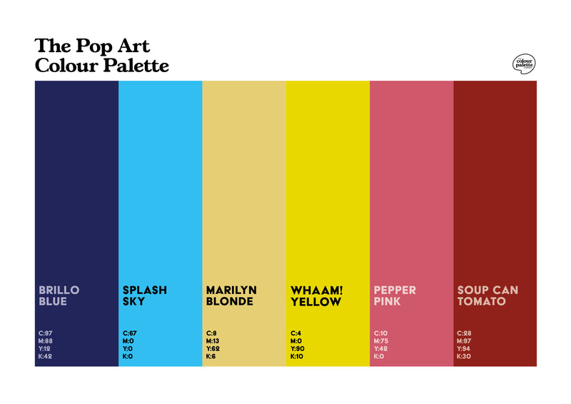 Pop Art Colour Palette Print | Warhol, Hockney, Lichtenstein | Art Poster