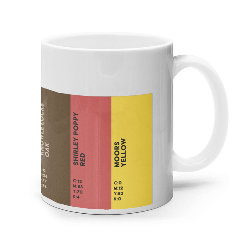 Solihull Colour Palette Mug – Greyhound Black to Moors Yellow | Solihull Gifts