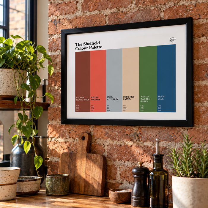 Sheffield colours Framed Black Print