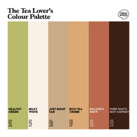 The Tea Lover’s Colour Palette Design featuring the six colours of tea