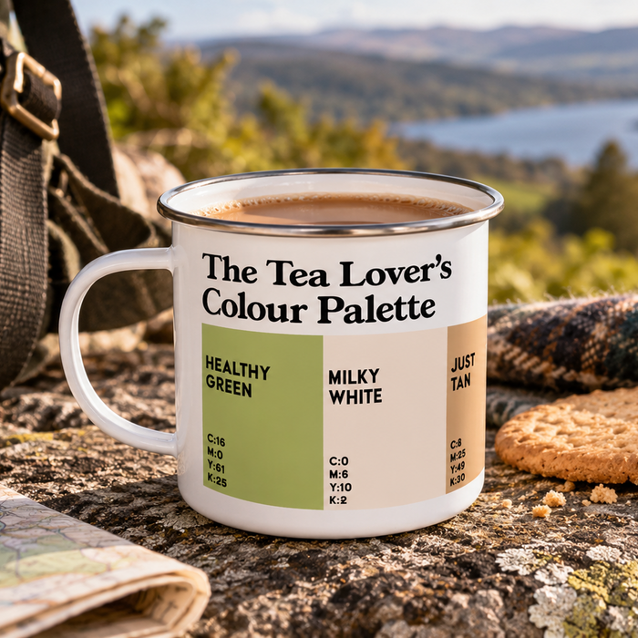 The Tea Lovers Colour Palette Enamel Mug Gift for Tea Drinkers