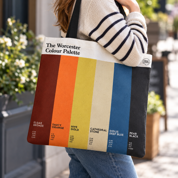 Worcester tote and shopper bag featuring the colours of Worcester